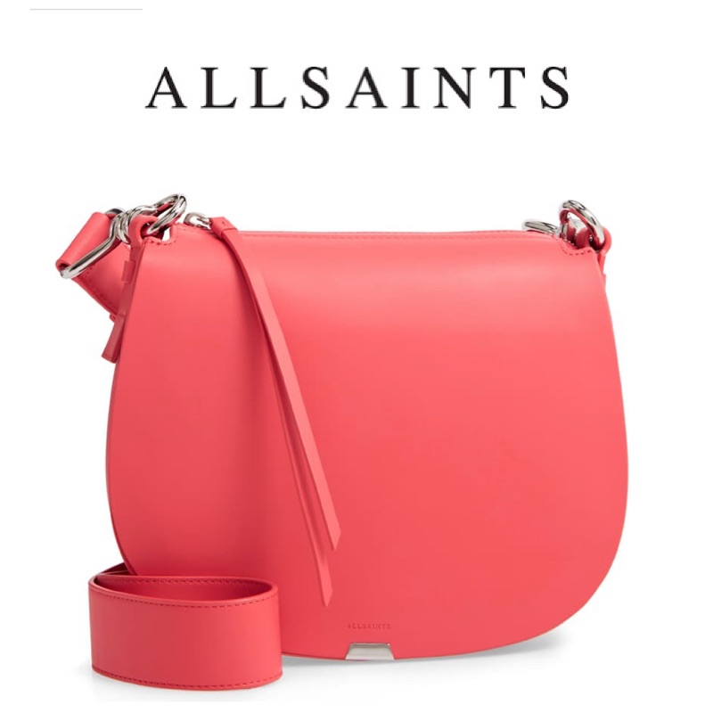 Nwt Allsaints Captain Leather Crossbody Bag